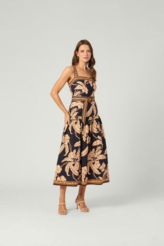 Kora Dress - Navy/Khaki Multi