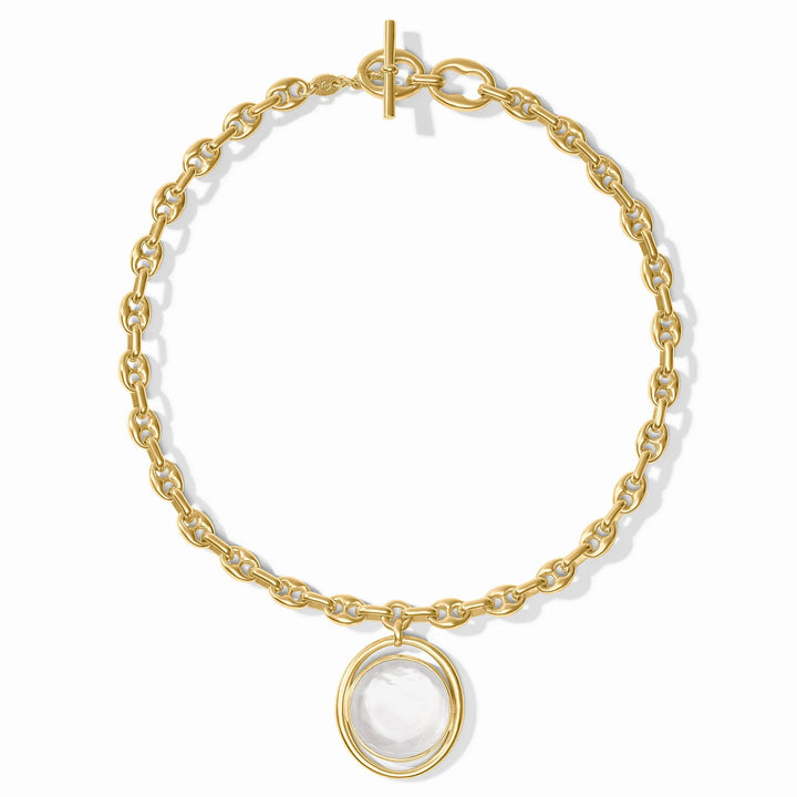 Julie Vos Laguna Statement Necklace, adjustable at 17 and 18.3 inch lengths, toggle closure visible