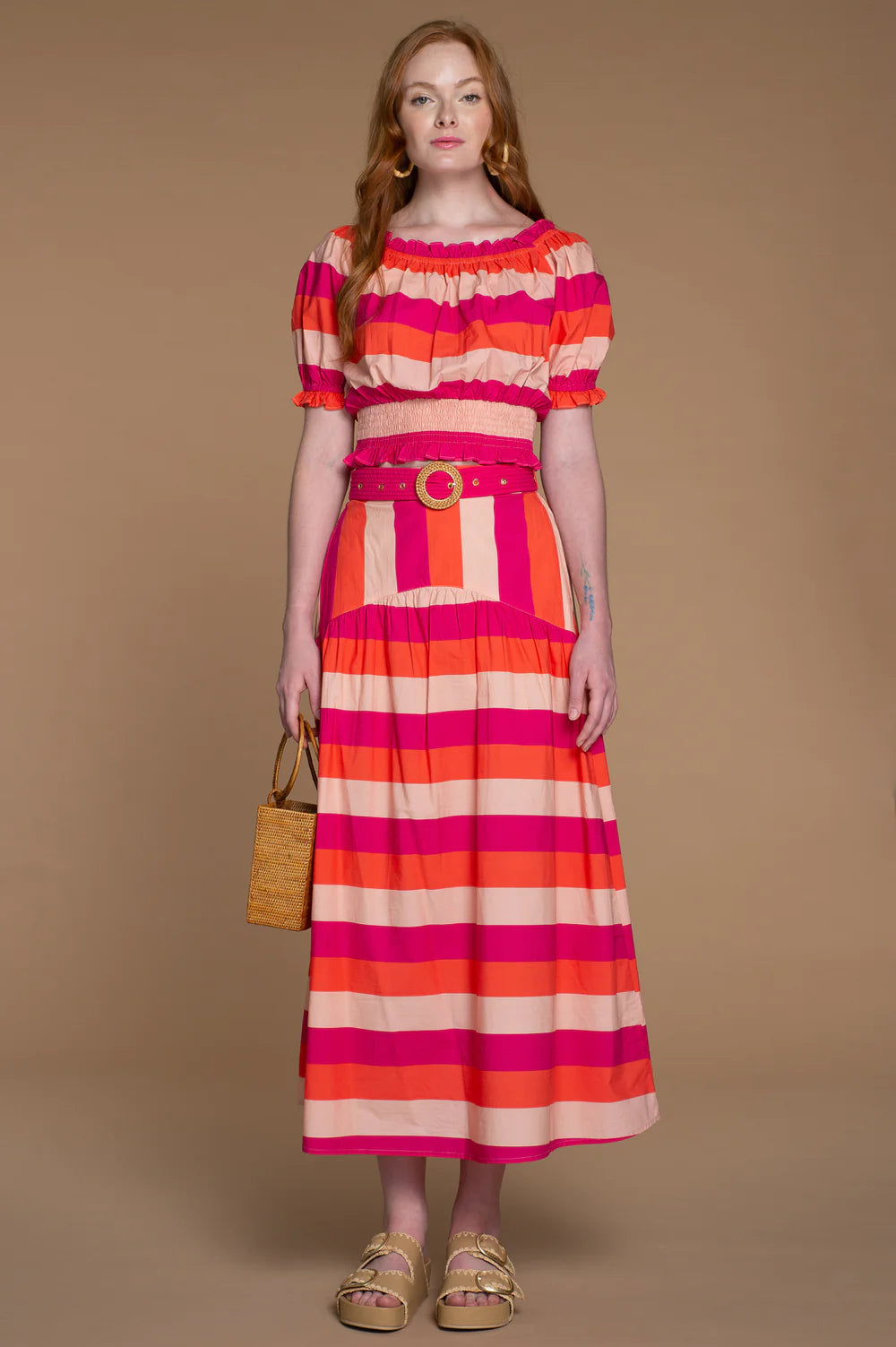 Phoebe Skirt - Bellini Stripe