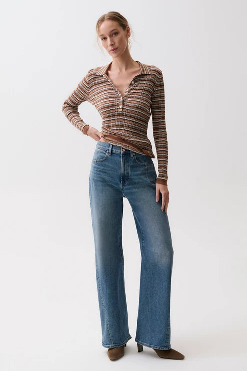 Kyra High Rise Bowed Wide Leg in Eureka