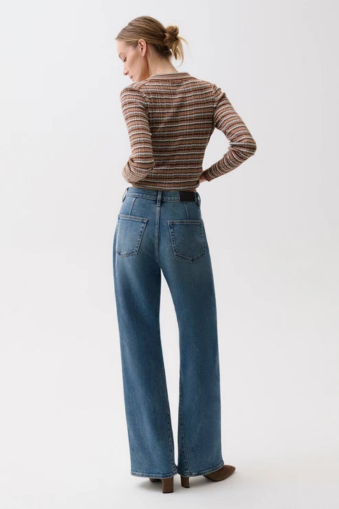 Kyra High Rise Bowed Wide Leg in Eureka