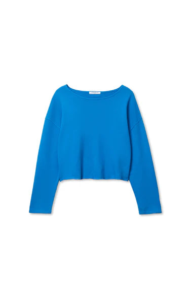 Briana French Terry Long Sleeve Tee - Cobalt