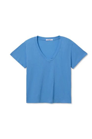 Hendrix Cotton Short Sleeve Boxy V Neck Tee