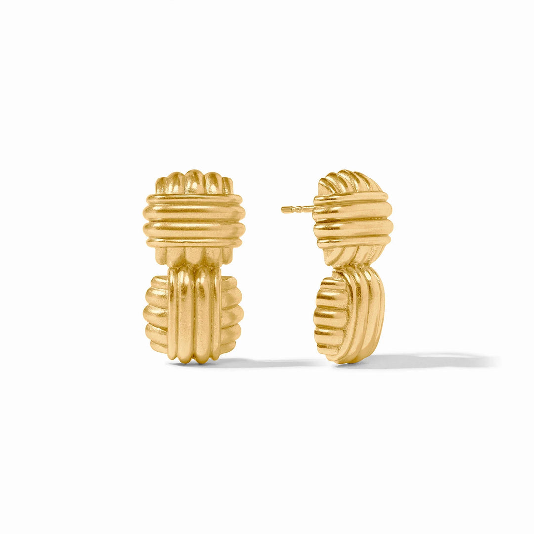 Julie Vos Portofino Midi Earring in Gold, 24K gold plate, post back, 1 inch