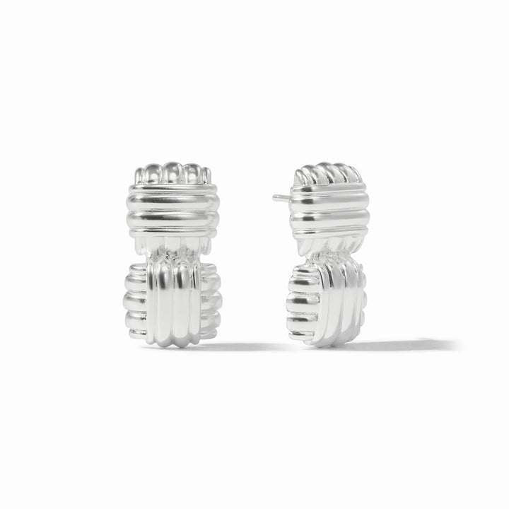 Julie Vos Portofino Midi Earring, pure silver plate, post back, 1 inch length