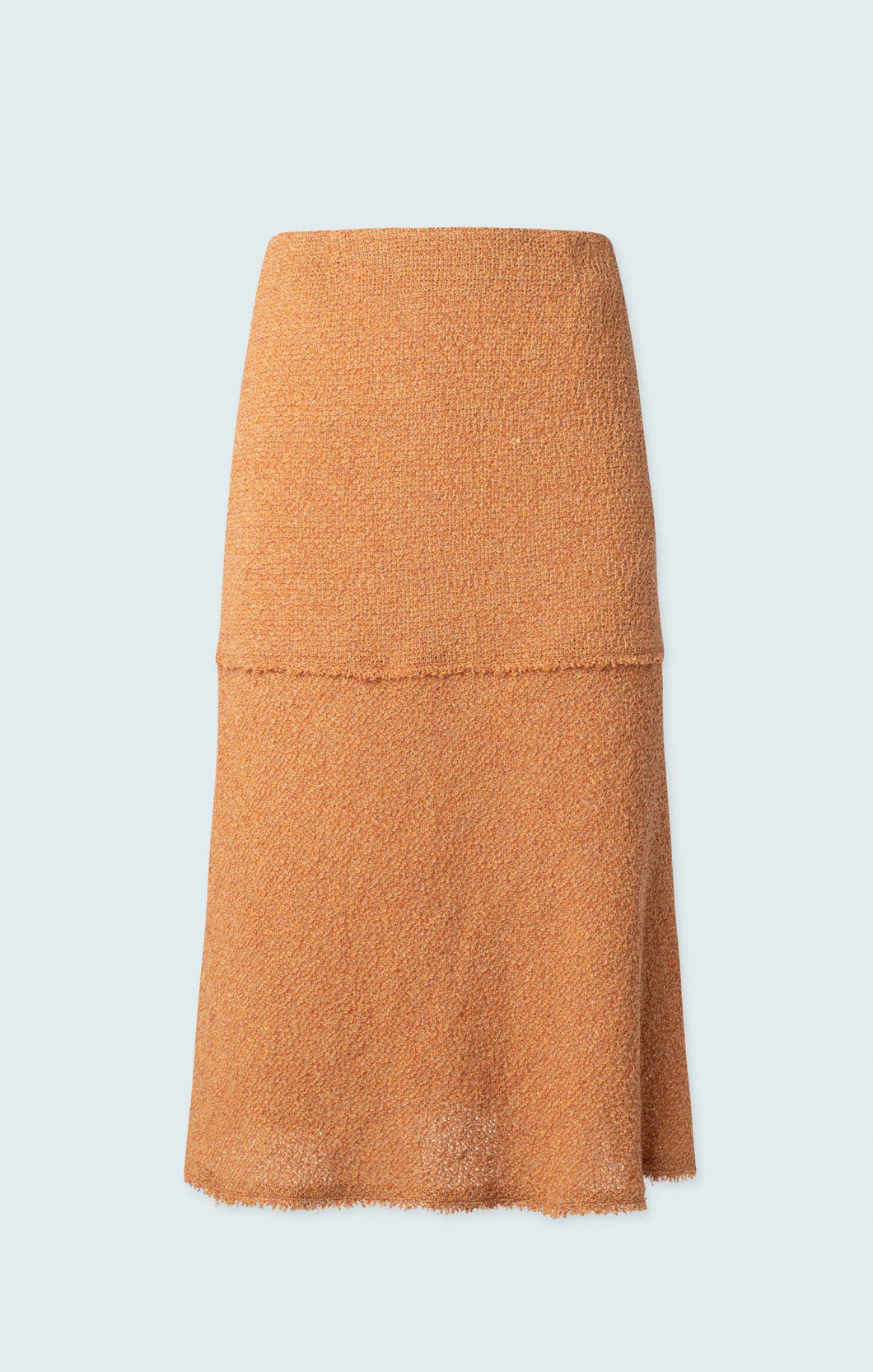 Long Skirt with Fringe- Natural