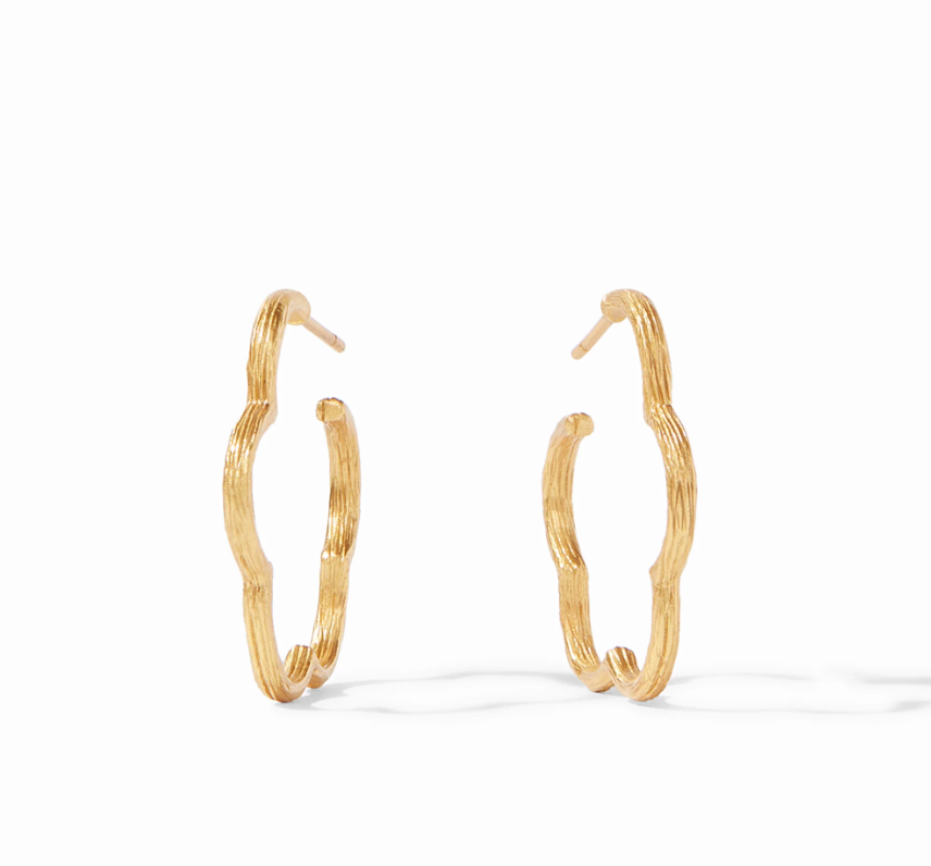 Gardenia Textured  Hoop Earrings
