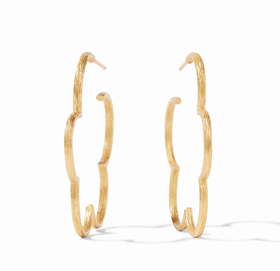 Gardenia Textured  Hoop Earrings