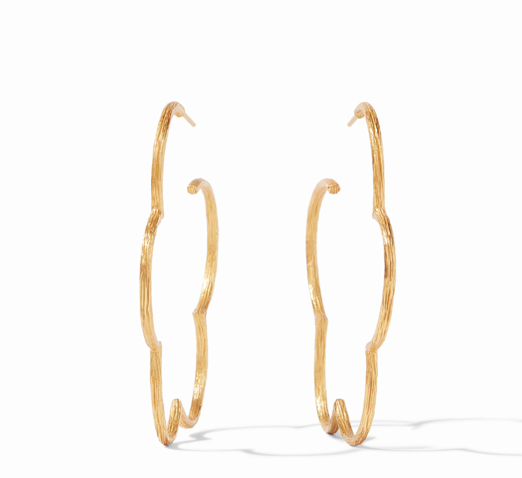 Gardenia Textured  Hoop Earrings