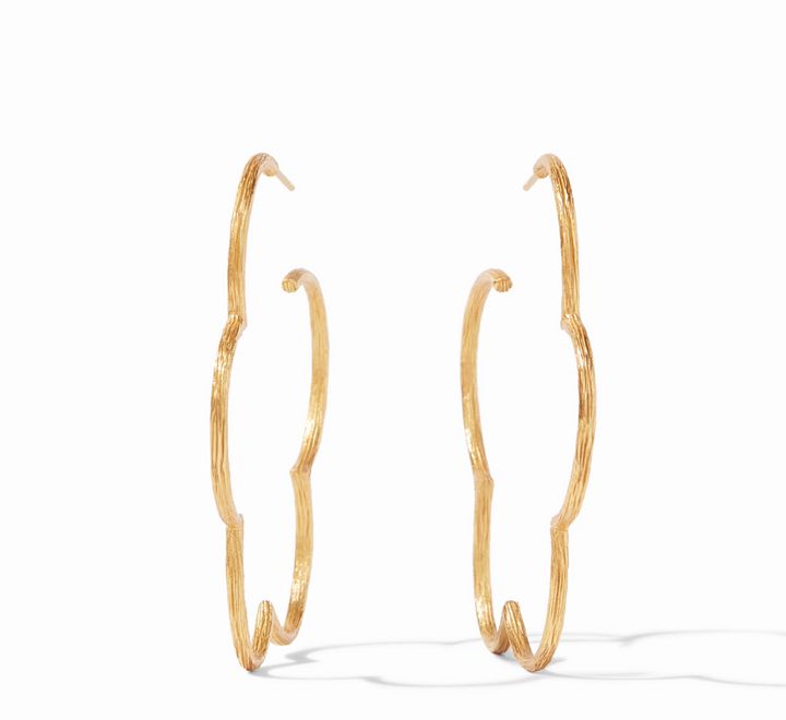 Gardenia Textured  Hoop Earrings