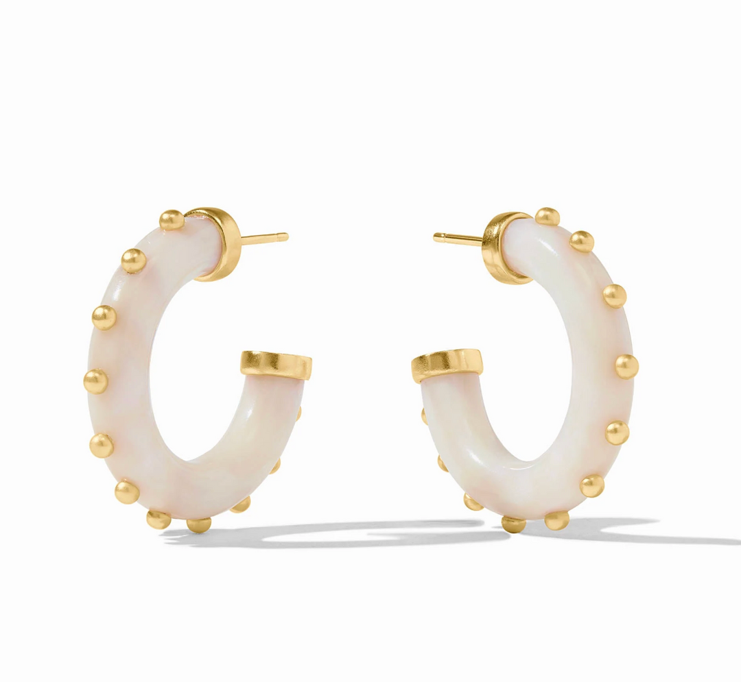 Colette Medium Hoop Earrings in Alabaster