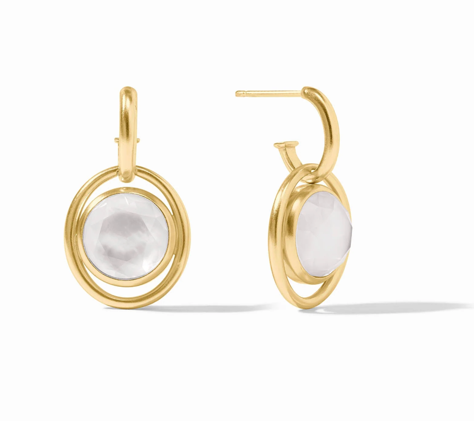 Laguna Hoop and Charm Earring in Iridescent Clear Crystal