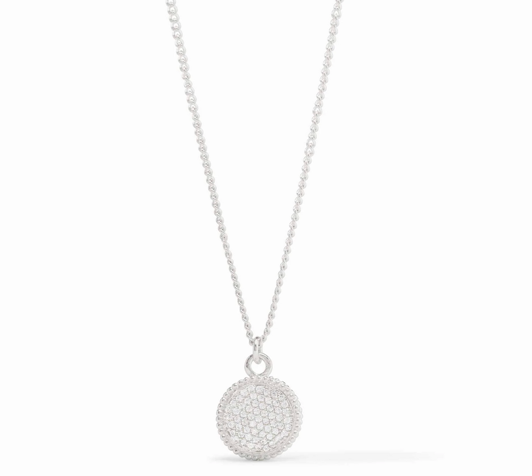 Fleur-de-Lis Solitaire Necklace with Pavé Cubic Zirconia