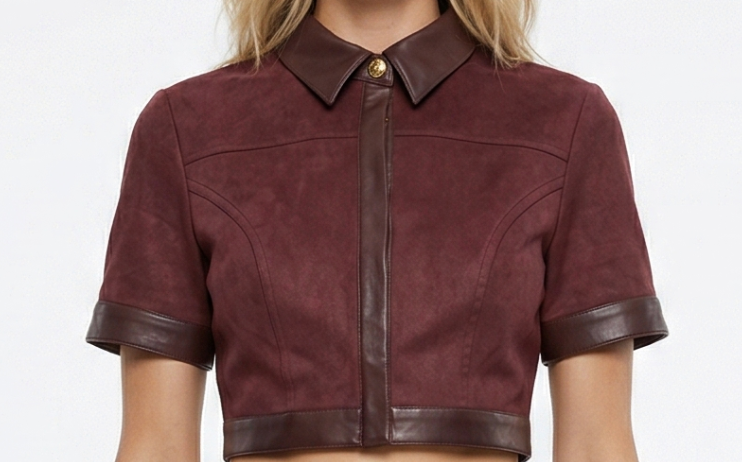 Boston Top in Maroon Suede