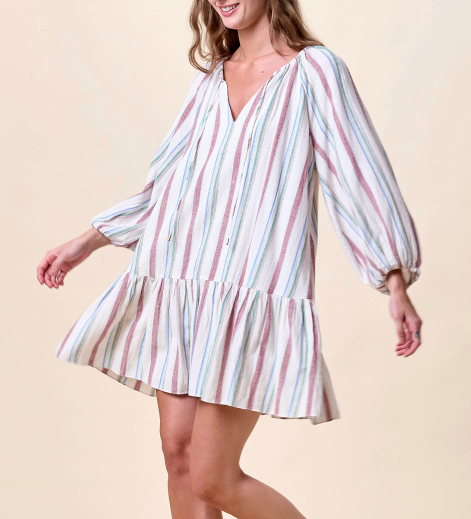 Mariah Mini Dress - Ivory Multi