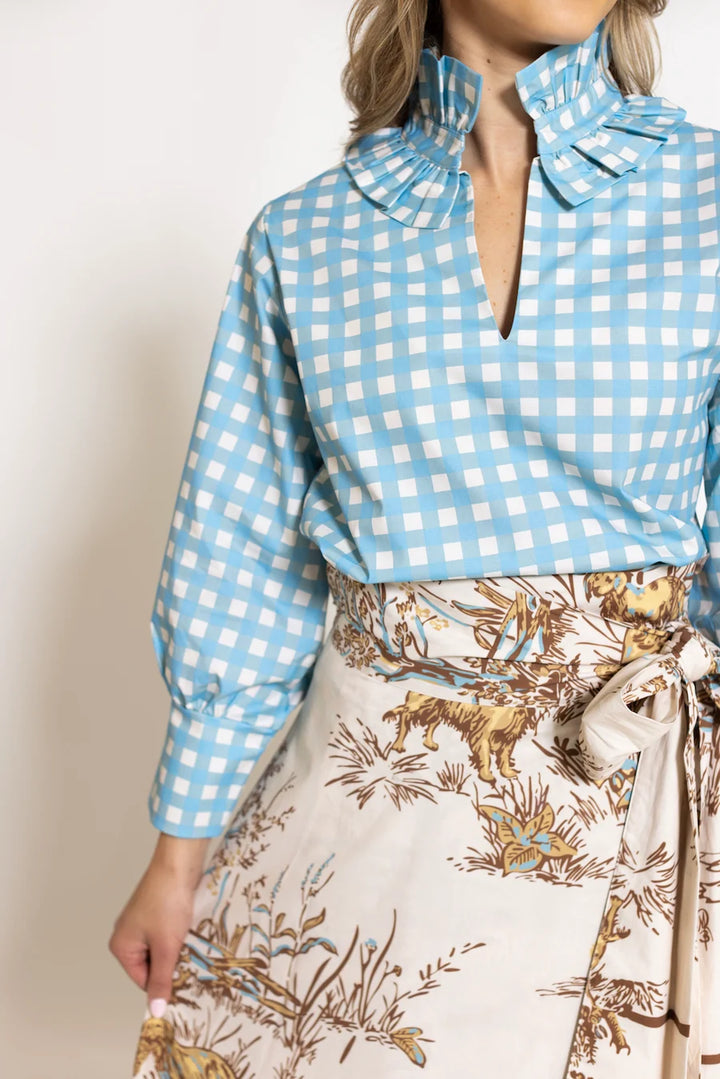 Harper Estate Top in Blue Gingham