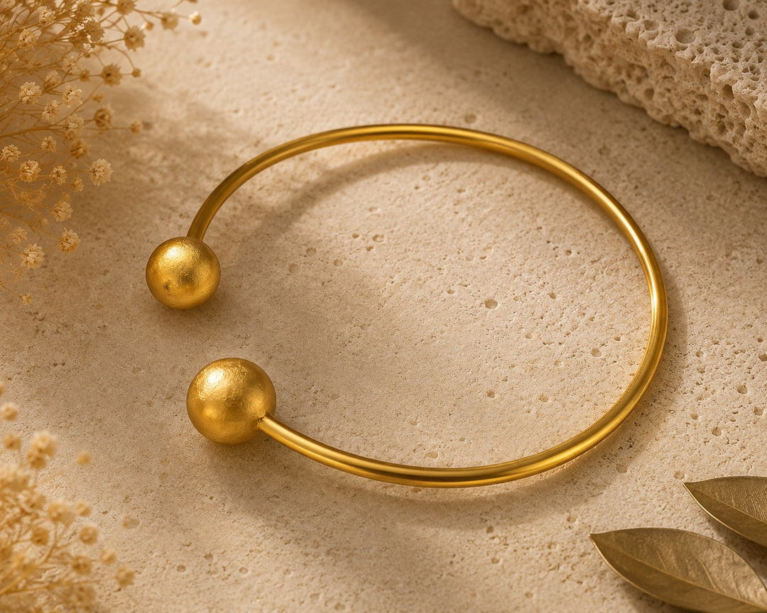 Front/hero shot — TIPI Gold Choker Necklace by Ximena Castillo, 24k gold-plated bronze open collar