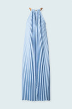 Long Pleated Dress- Light Blue