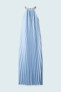 Long Pleated Dress- Light Blue