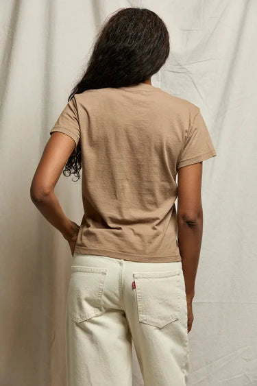 Hendrix Cotton Short Sleeve Boxy V Neck Tee