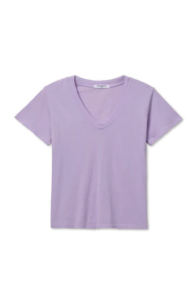 Hendrix Cotton Short Sleeve Boxy V Neck Tee