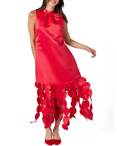 Ponce Party Dress in Ruby Red