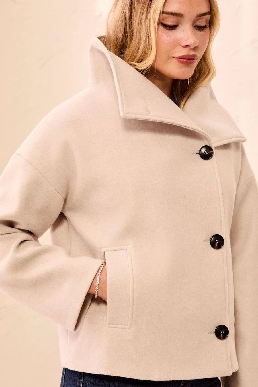 Lofty Chic Funnel Neck Jacket