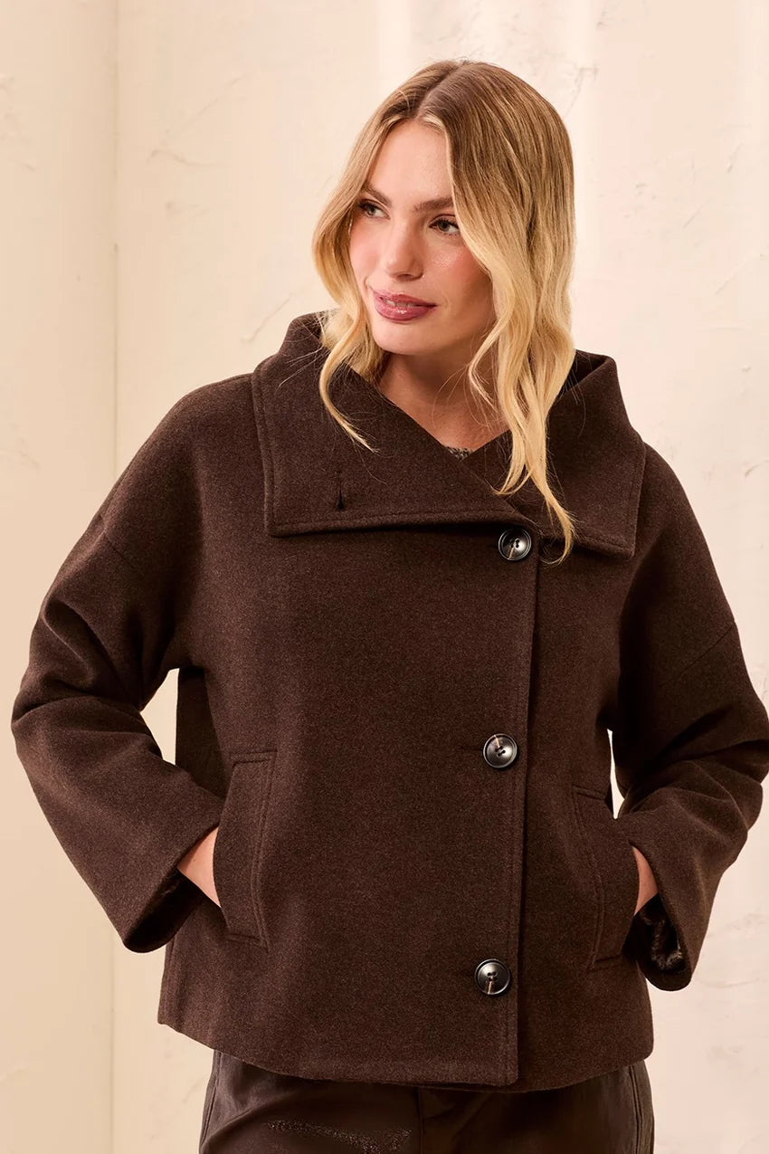 Lofty Chic Funnel Neck Jacket
