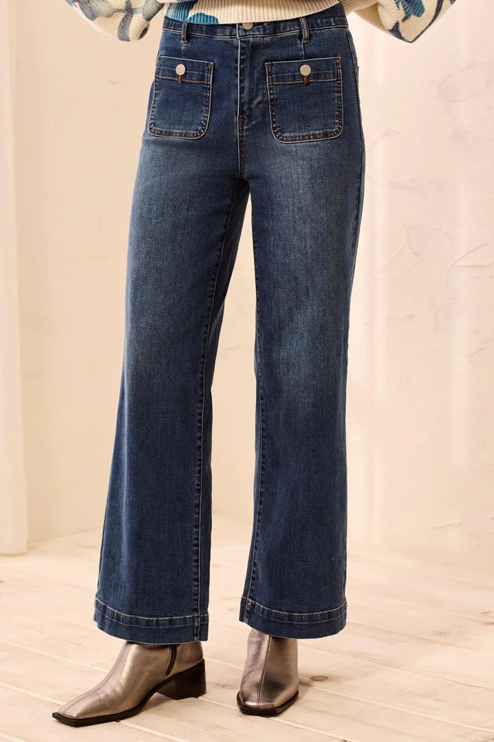 Mid-range close-up of the jeans&