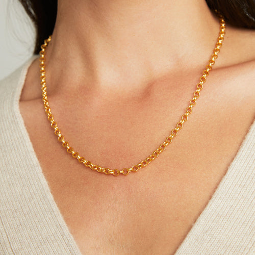 5MM Gold Rolo Chain Necklace