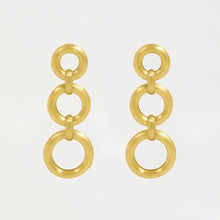 Gold Linear Triple Drop Earring