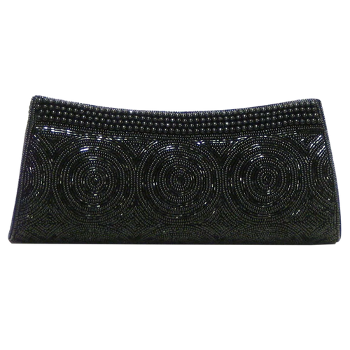 David Jeffery Beaded Clutch-Black