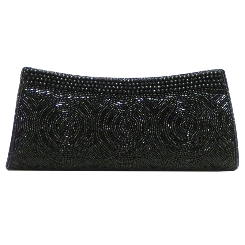 David Jeffery Beaded Clutch-Black