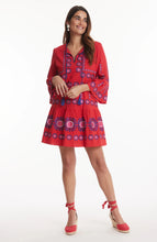 Holly Embroidered Dress - Flame