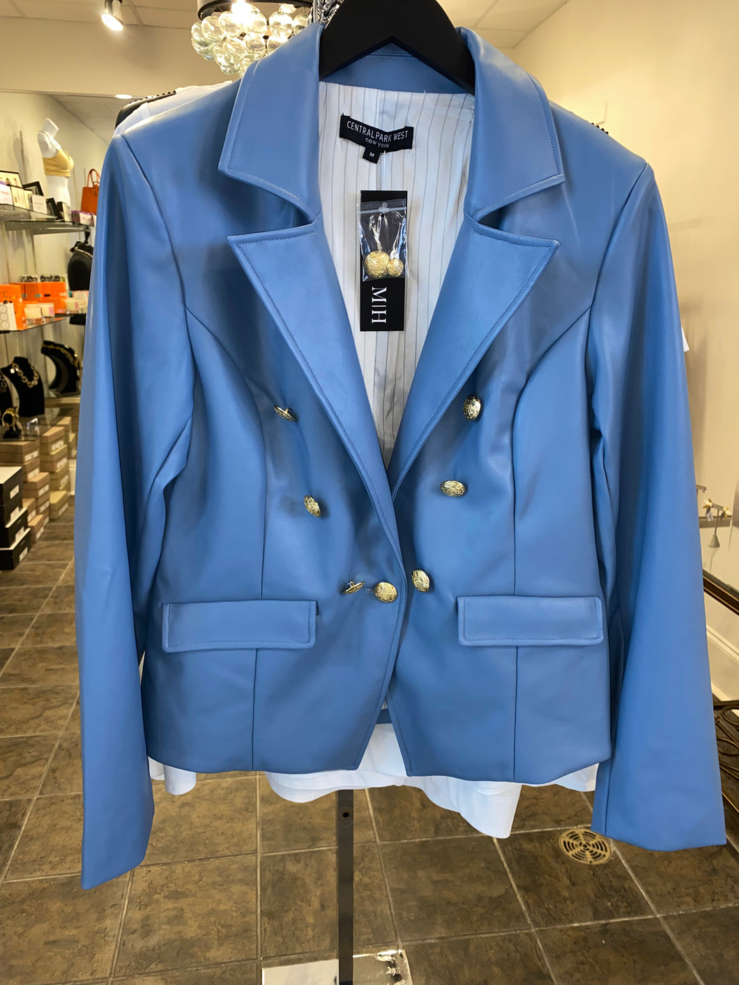 Devon Double Breasted Blazer - Lake