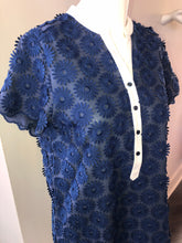 Dani Embroidery Flowers Dress - Navy