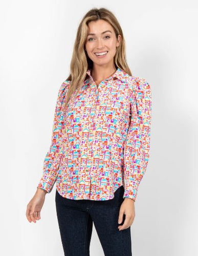 Karmen Shirt - Santorini Village Multi