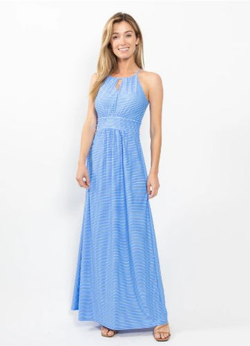 Mia Maxi Dress - Periwinkle Stripe
