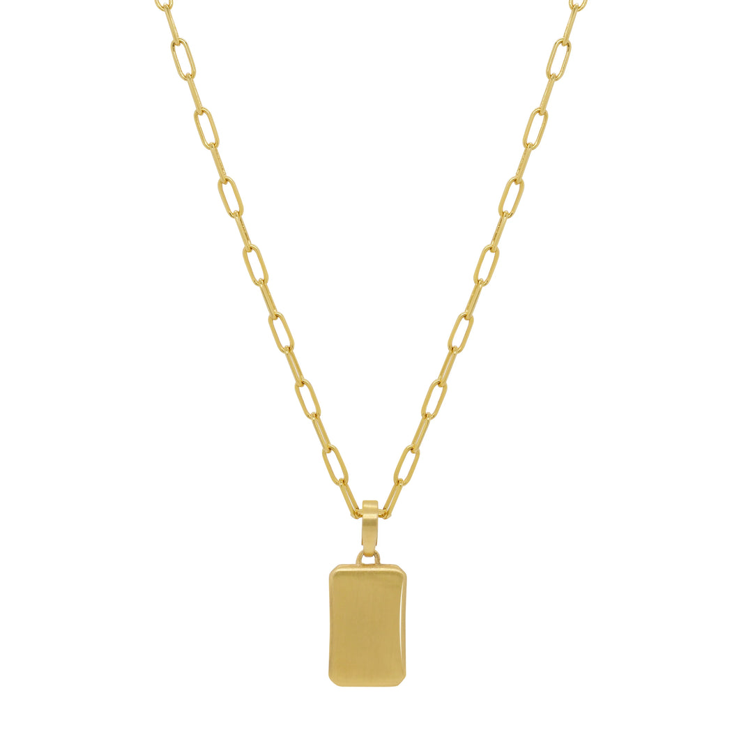 Gold Baguette Plain Pendant Small