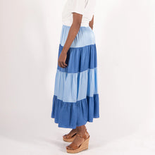 Tiered Maxi Skirt - Ultramarine Colorblock