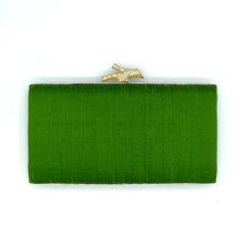 Green Silk Box Clutch